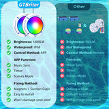 Above Ground Pool Lights with APP Control 20W RGB Dimmable LED Pool Lights with Suction Cups and Built-in Magnets 12V Underwater Pool Light for Above ground Inground Pools IP68 Waterproof 28FT Cord B