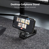 MiiKARE Airplane Travel Essentials Phone Holder, Universal Handsfree Phone Mount for Flying with 360 Degree Rotation, Accessory for Airplane, Travel Must Haves Phone Stand for Desk, Tray Table