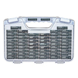 Ontel Battery Daddy Storage & Organizer Case with Tester, Stores & Protects Up to 180 Batteries, Double-Sided, Durable Design W/Clear Locking Lid, Secure Latches & Portable Carrying Handle- Warm Grey