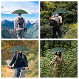 NEW-Vi Fishing Umbrella Hat Folding Adjustable Sun Rain Cap, 37.4”Oversize Hands Free Umbrellas, 7-Ribs Anti-UV Waterproof Headwear for Fishing Gardening Golf Sunshade Outdoor