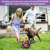 QDAN Premium Dog Toys Balls, Dog Soccer Ball with Straps, Dog Birthday Gifts, Herding Ball, Durable Balls for Small Medium Pet, Puppy Outdoor Toy, Pet Training Soccer Ball, World Cup Soccer (6 Inch)