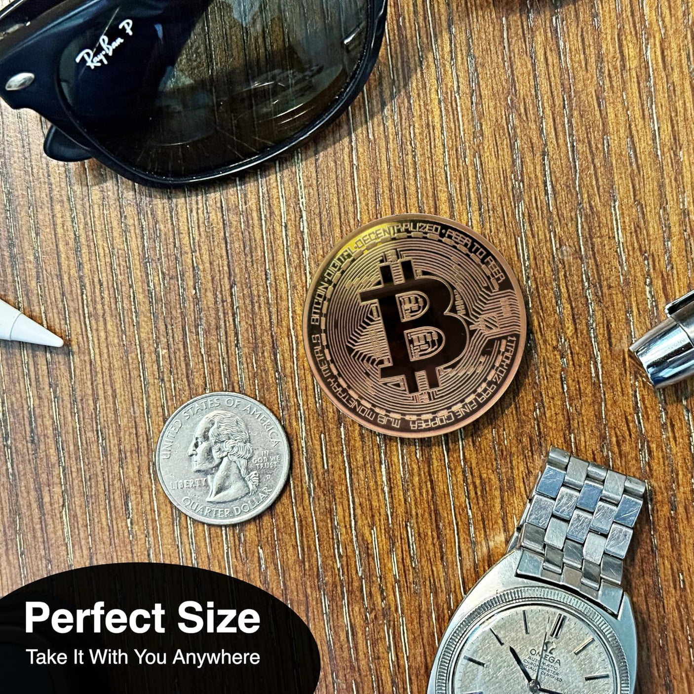 Collector's Edition Bitcoin Coin - Commemorative Cryptocurrency Collectible in Protective Acrylic Display Case - Perfect for Crypto Enthusiasts, Coin Collectors, and Gifts