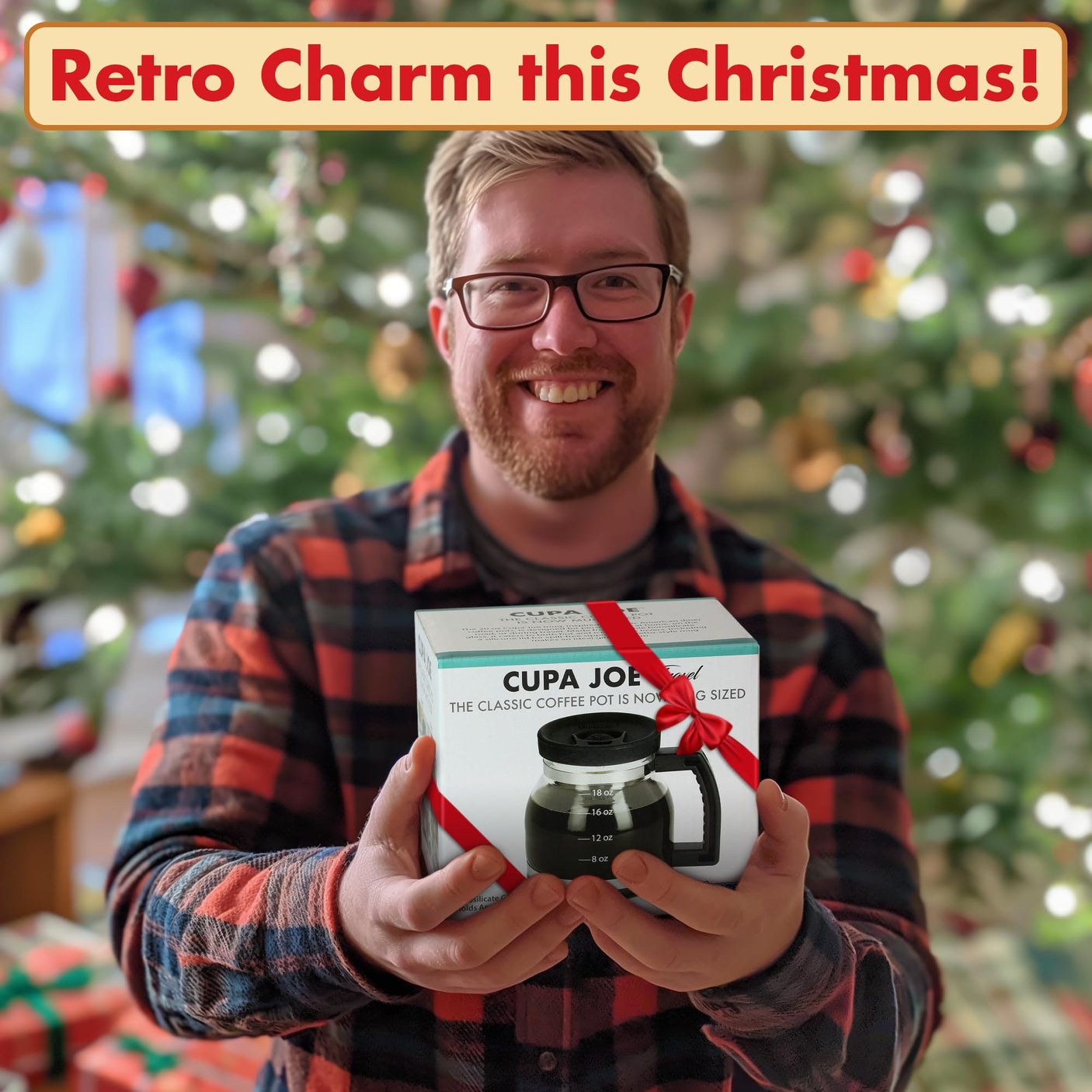 Cupa Joe Coffee Mug – 20oz Borosilicate Glass Diner Pot Mug with Spill-Proof Lid – Funny Novelty Gift for Coffee Lovers, Dads, Office, Travel & More