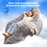Hobestluk 3 in 1 Bean Bag Chair Giant Bean Bag Chairs Convertible Bean Bag Floor Cushion with Machine Washable Cover, Beanbag Chairs for Adult (Dark Grey)