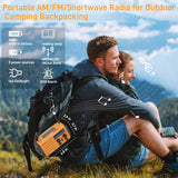 NOAA Weather Radio, Emergency Hand Crank Radio with Solar Charger, Portable Battery Operated AM FM Shortwave Radio with LED Flashlight, USB Charger, Earbud Jack, SOS Alert for Home Survival Hurricane