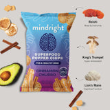 MINDRIGHT Superfood Vegan Nootropic Snack Popped Veggie Chips Variety Pack - Gluten Free Non-Gmo Grain Free - Brain Food Healthy Chips To Help Enhance Mood, Energy & Focus (4oz, 4 Pack)