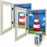 Golden State Art, 10x12.5 Kids Art Frames, Front-Opening Picture Frame Great for Kids Drawings, Artworks, Children Art Projects, Schoolwork, Home or Office (Walnut Set of 2)