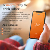 Ember Temperature Control Smart Mug 2, 14 Oz, App-Controlled Heated Coffee Mug with 80 Min Battery Life and Improved Design, White
