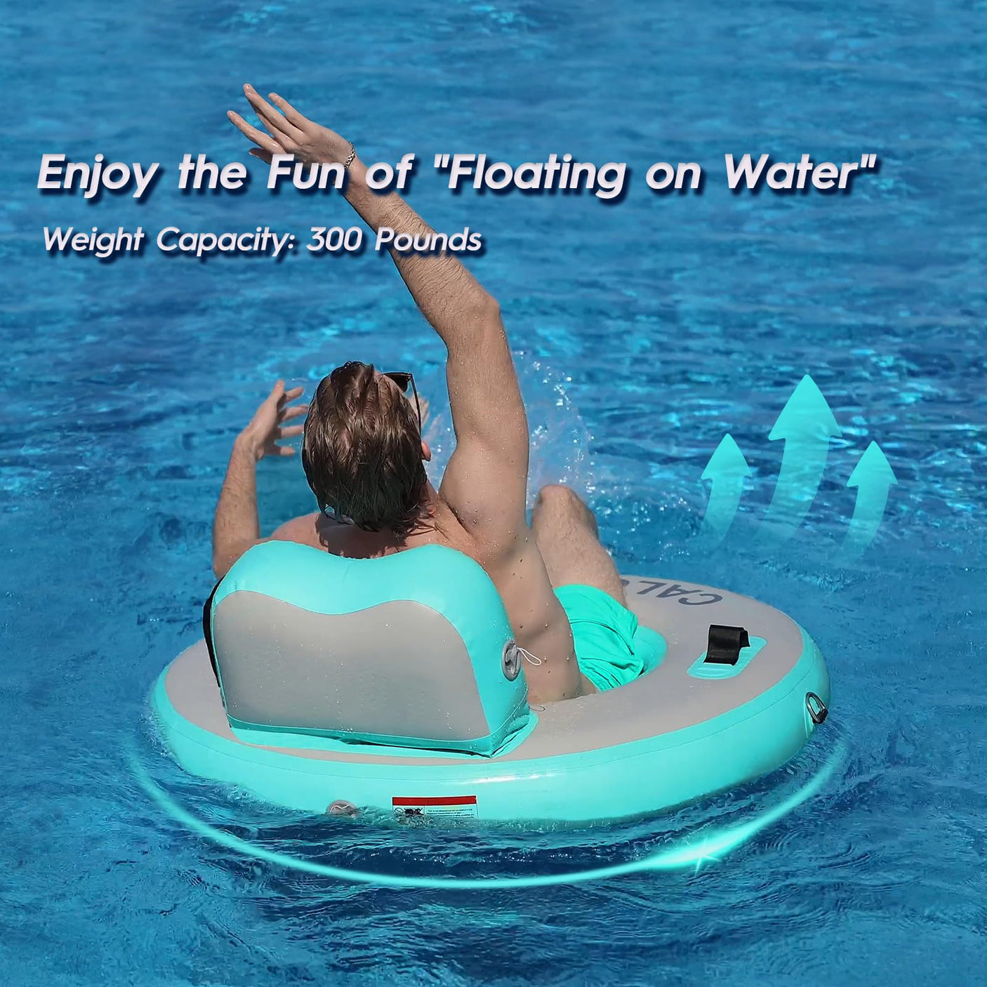 Round Floating Ring Inflatable Water Hammock Heavy Duty River Floats Lake Raft for Adults Tanning Pool Lounger Float Island Platform Pad Mat for Party