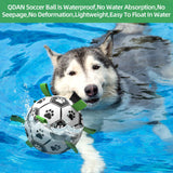 QDAN Premium Dog Toys Balls, Dog Soccer Ball with Straps, Dog Birthday Gifts, Herding Ball, Durable Balls for Small Medium Pet, Puppy Outdoor Toy, Pet Training Soccer Ball, World Cup Soccer (6 Inch)