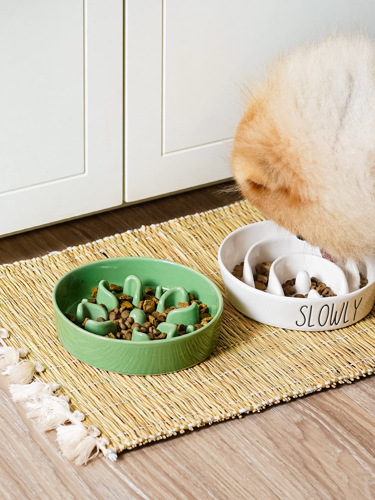 LE TAUCI Dog Bowls Slow Feeder Ceramic, 1.5 Cups Slow Feeding Dog Bowl Small Medium Breed, Puppy Slow Feeder Bowl for Fast Eater, Dog Dishes to Slow Down Eating, Puzzle Dog Food Bowl, Maze Purple