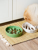 LE TAUCI Dog Bowls Slow Feeder Ceramic, 1.5 Cups Slow Feeding Dog Bowl Small Medium Breed, Puppy Slow Feeder Bowl for Fast Eater, Dog Dishes to Slow Down Eating, Puzzle Dog Food Bowl, Maze Purple