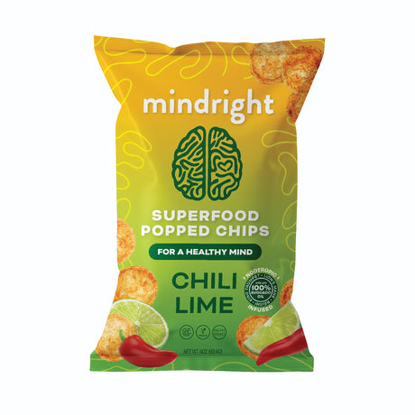 MINDRIGHT Superfood Vegan Nootropic Snack Popped Veggie Chips Variety Pack - Gluten Free Non-Gmo Grain Free - Brain Food Healthy Chips To Help Enhance Mood, Energy & Focus (4oz, 4 Pack)
