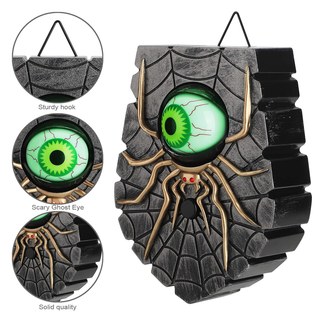 Halloween Decoration, Halloween Doorbell, Haunted Doorbell Animated Eyeball Halloween Decor with Spooky Sounds, Haunted House Halloween Prop Decoration