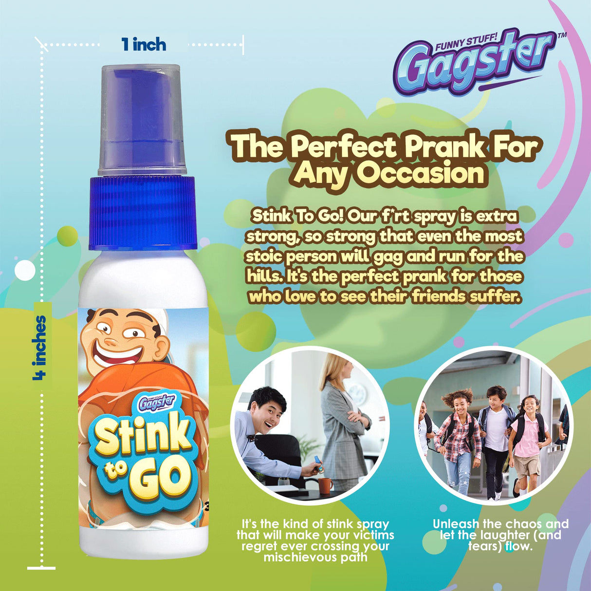 Gagster Prank Perfume - Hilarious Liquid Stink Spray Fragrance Bottle - Gag Gift for Fun Stuff Pranksters - Extra Strong - Girlfriend Prank - Realistic Package - Smelly Fake Perfume Atomizer