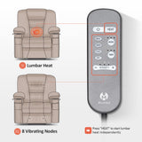 MCombo Power Lift Recliner Chair for Elderly, Lift Chair with Heat and Massage, USB Ports, Cup Holders, Faux Leather 7519 (Medium, Dark Brown)