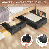 XXXXL Extra Long Under Bed Storage with Wheels,BIGGEST Size Available(66L) under the bed storage Organizer with Lid&Label,Rolling Under the bed Metal Drawer for Clothes,Shoes,Toys(36x17x 6In)