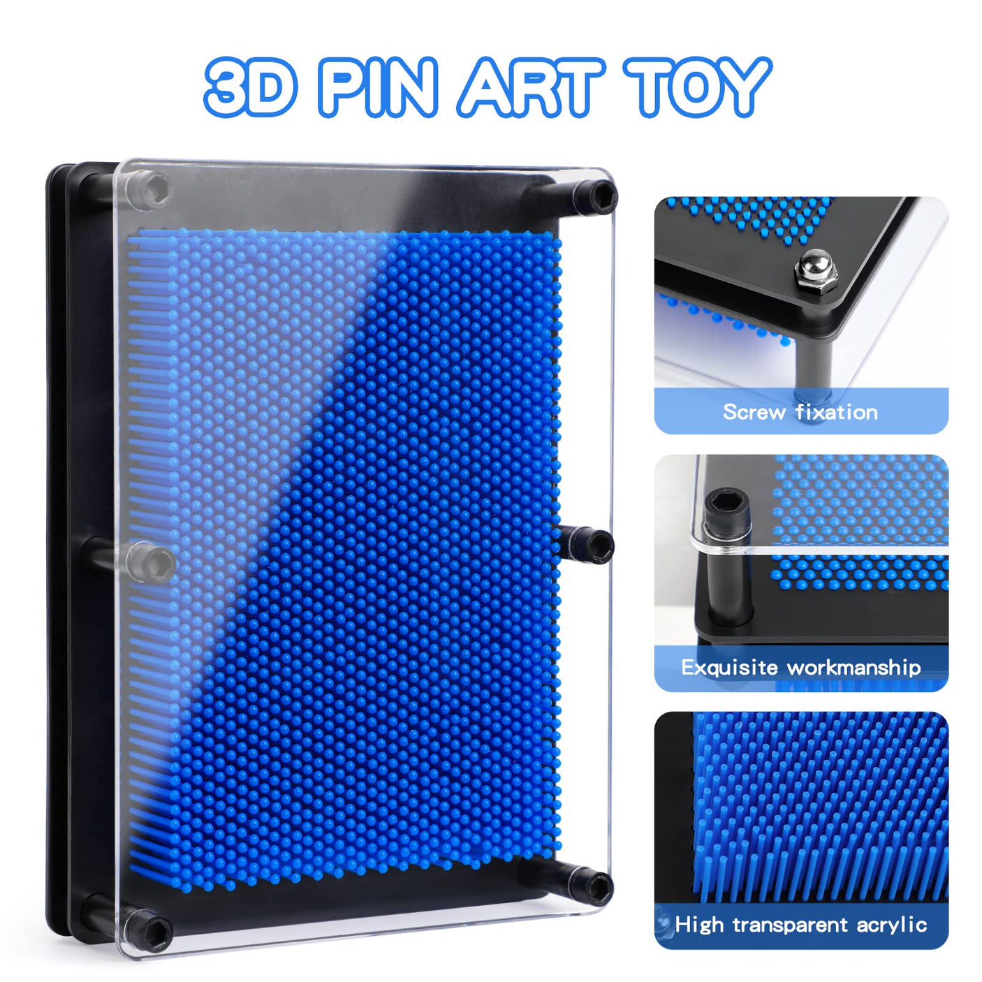 3D Pin Art Sensory Toys for Kids 5-7, Pin Art Board Impression Sensory Toys for Kids with Autism, Autism Gifts for Autistic Children Age 3, 4, 5, 6, 7, 8, 9, 10+ Years Old Boys Girls