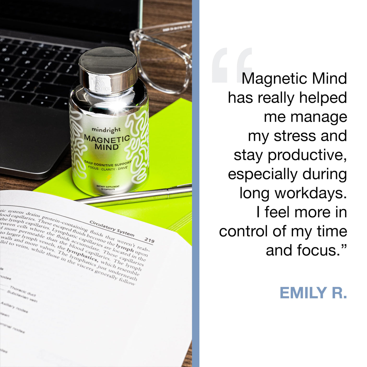 Magnetic Mind - Premium Cognitive Supplement for Ultra Focused Energy, Clarity, & Drive - Nootropic Designed for Long-Term Brain Health, Memory & Focus | 30 Day Supply - No Artificial Colors