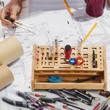 Bamboo Screwdriver Organizer Rack Desktop Hand Tool Stand and Repair Tool Storage Holder