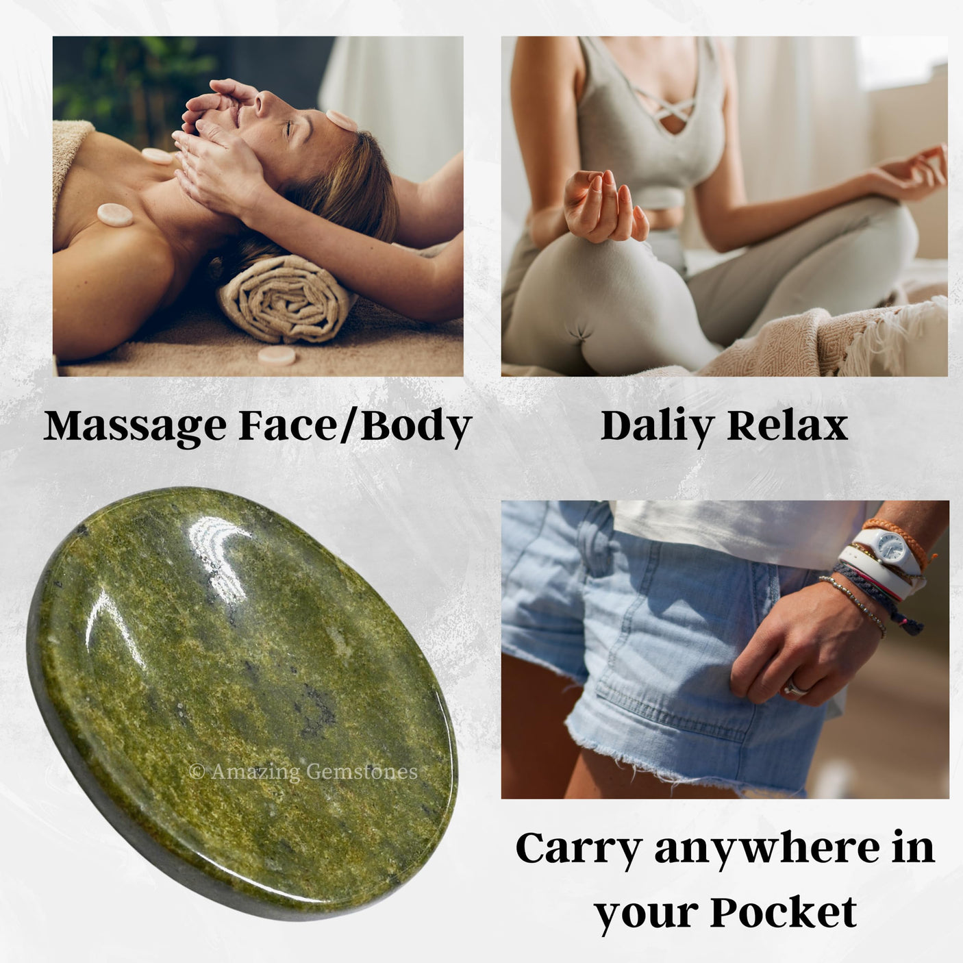 Amazing Gemstone Labradorite Worry Stone, Healing Crystals - Piedra Crystal Fidget for Gift, Meditation, Calming, Relaxation, Stress Relief