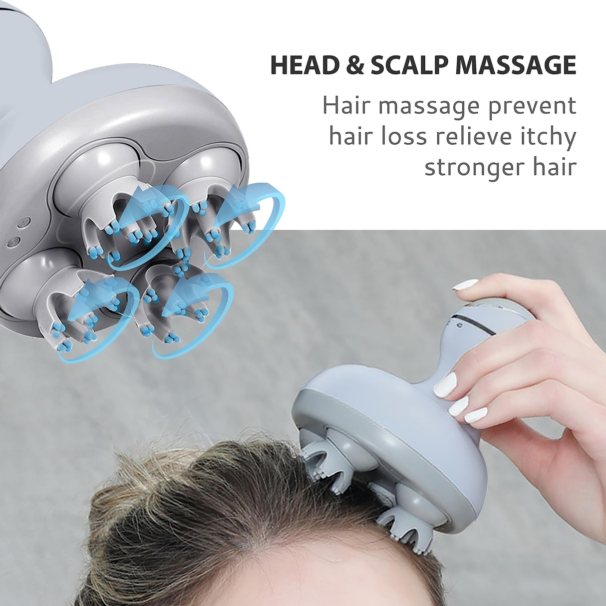 COMFIER Electric Cordless Hair Scalp Massager with Kneading 84 Massage Nodes, Handheld Portable Head Scratcher Massager for Hair Growth, Deep Clean and Stress Relax, Gifts for Men Dad