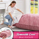 Hobestluk 3 in 1 Bean Bag Chair Giant Bean Bag Chairs Convertible Bean Bag Floor Cushion with Machine Washable Cover, Beanbag Chairs for Adult (Dark Grey)