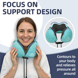 Travel Pillow with Extra Large Hood for Airplane Long Flights Privacy and Comfort Memory Foam with Velvet Cover for Road Trip Head&Neck Support for Plane Office Cars Sleeping & Rest (Pink)