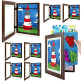 Golden State Art, 10x12.5 Kids Art Frames, Front-Opening Picture Frame Great for Kids Drawings, Artworks, Children Art Projects, Schoolwork, Home or Office (Walnut Set of 2)