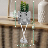 Zerzsy 3pcs Creative Artificial Succulents with Gray Flower Pots, Mini Potted Succulents for Home Office Desk Decor and Gift Choice