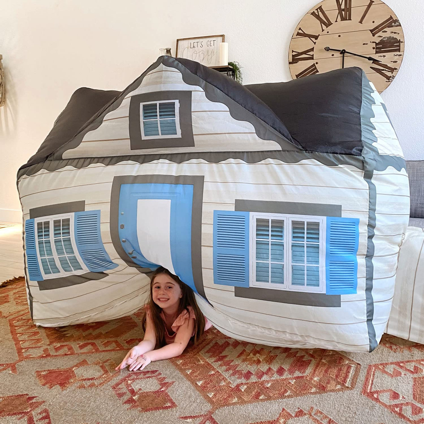The Original Patented AirFort - Build A Fort in 30 Seconds, Inflatable Fort for Kids, Play Tent for 3-14 Years, A Playhouse Where Imagination Runs Wild, Fan not Included (Starry Night)