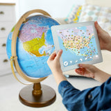 with Interactive APP & LED Illuminated Constellations at Night, US-Patented STEM education 10" World Globe with Detailed map