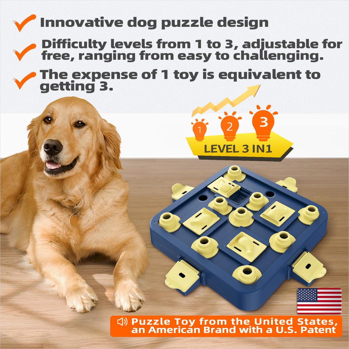 KADTC Dog Puzzle Toys Level 4 in 1 Advance Complicated for Smart Dogs Interactive Puppy Brain Mental Stimulation Game Boredom Enrichment Self Play Slow Feeder Food Feeding Dispenser Treat Puzzles Toy