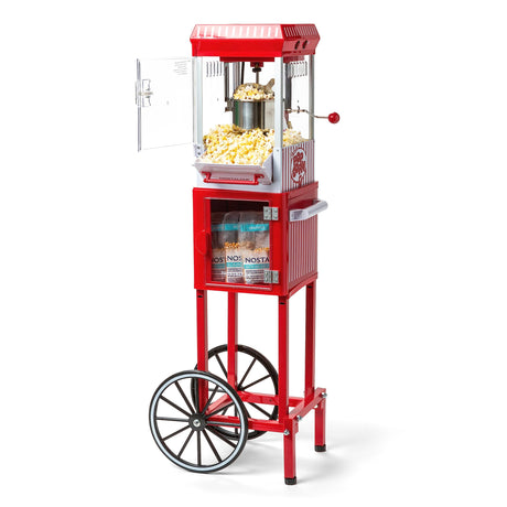 Nostalgia Popcorn Maker Machine - Professional Cart With 2.5 Oz Kettle Makes Up to 10 Cups - Vintage Popcorn Machine Movie Theater Style - Red