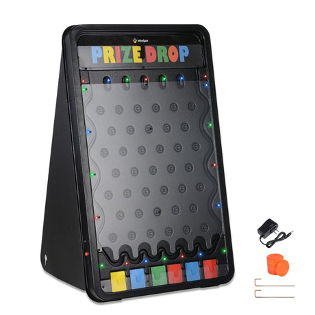 WinSpin 30" Prize Drop Board Foldable Stand Disk Drop Board Game Customizable 6 Slots with 10 Pucks for Carnival Tradeshow Party, (19"x30")