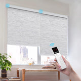 Motorized Smart Blind for Window with Remote Control, Automatic Blackout Roller Shade Customizable Size,with Valance Child Safety Rechargeable Battery Blinds (Full Blackout Black)