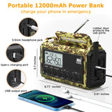 NOAA Weather Radio, Emergency Hand Crank Radio with Solar Charger, Portable Battery Operated AM FM Shortwave Radio with LED Flashlight, USB Charger, Earbud Jack, SOS Alert for Home Survival Hurricane