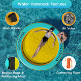 Round Floating Ring Inflatable Water Hammock Heavy Duty River Floats Lake Raft for Adults Tanning Pool Lounger Float Island Platform Pad Mat for Party