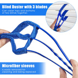 4 Pcs Window Venetian Blind Cleaner Duster Tool 7 Finger Blind Rush and Shutter Cleaner Brush Hand-held Window Shutter Air Conditioner Duster for Dirt(Yellow, Orange)