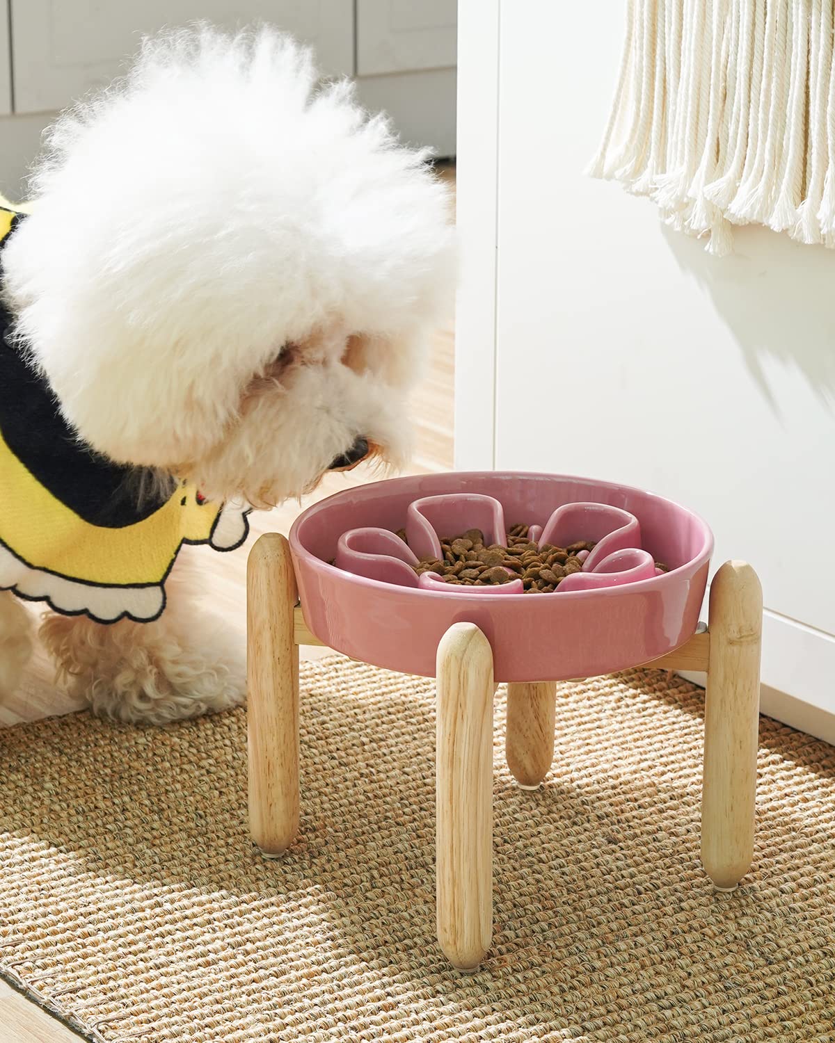 LE TAUCI Dog Bowls Slow Feeder Ceramic, 1.5 Cups Slow Feeding Dog Bowl Small Medium Breed, Puppy Slow Feeder Bowl for Fast Eater, Dog Dishes to Slow Down Eating, Puzzle Dog Food Bowl, Maze Purple