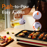 TrendPlain 16oz/470ml Glass Olive Oil Sprayer for Cooking - 2 in 1 Olive Oil Dispenser for Kitchen Gadgets, Air Fryer, Salad, and BBQ - Navy