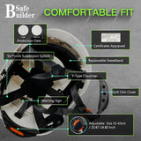 Industrial Safety Helmet with Visor Ear Muffs Hard Hat with Visor Vented Hardhats Construction Work Head Protection ANSI