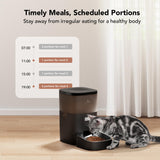 PETLIBRO Automatic Dog Feeder, 6L Dog Food Dispenser with Timer Interactive Voice Recorder, Auto Dog Feeder with Desiccant Bag 1-4 Meals Dry Food, Black Transparent
