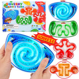 Squishy Sensory Toys for Kids - 4 Pack Fidget Toy Sensory Maze for Autism - Stress Relief Toys for Calm Down - Squeeze Fidget Toy Filled Goo, Glitter, Prizes for Kids Classroom,Classroom Must Haves