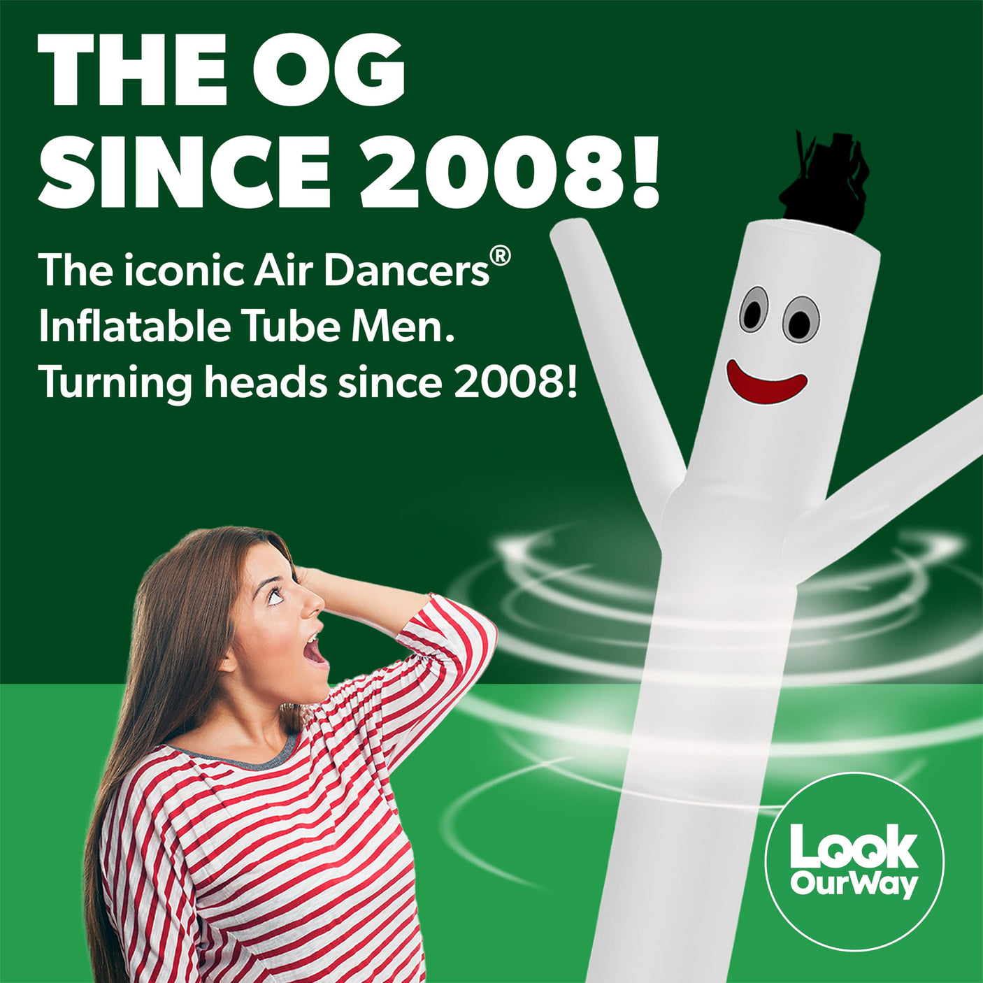 LookOurWay Air Dancers Wacky Waving Inflatable Tube Man Set - 10 Feet Tall Inflatable Dancing Man with Blower - Red