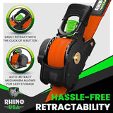 Rhino USA Retractable Ratchet Straps (4-Pack) - 1 Inch x 10 Feet (1,209lb Break Strength) - Heavy Duty Auto Self Retracting Tie Down Straps for Truck, Cargo Trailer, Motorcycle, Rad & More - Green