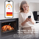 Smart Bluetooth Wireless Meat Thermometer Digital,2 Pcs Probe & LCD Screen for Grill,BBQ,Smoker,Air Fryer,Kitchen, Oven,Perfect for Turkey,Steak,Chicken