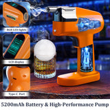 Cocktail Bubble Smoke Gun with 5 Flavour Aroma Pods and Edible Bubbles, Electric Bubble Smoke Machine, Food Drink Decor Perfect for Bar, Party and Home, Gift for Engagement & Birthday