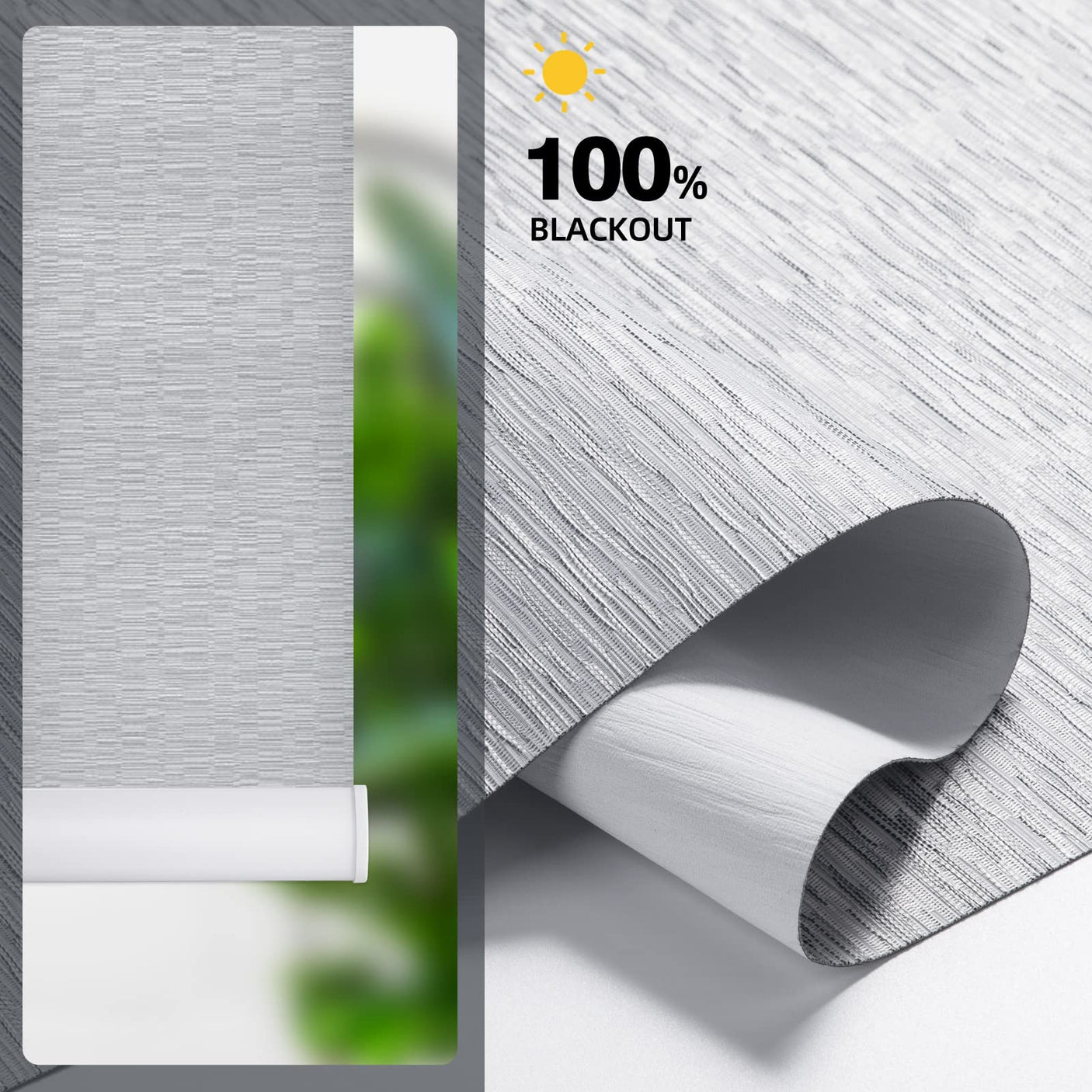 Motorized Smart Blind for Window with Remote Control, Automatic Blackout Roller Shade Customizable Size,with Valance Child Safety Rechargeable Battery Blinds (Full Blackout Black)