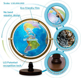 with Interactive APP & LED Illuminated Constellations at Night, US-Patented STEM education 10" World Globe with Detailed map